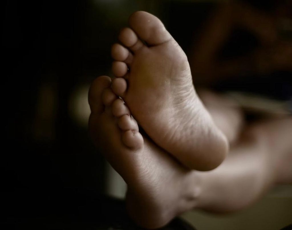 Relaxed feet after a reflexology treatment
